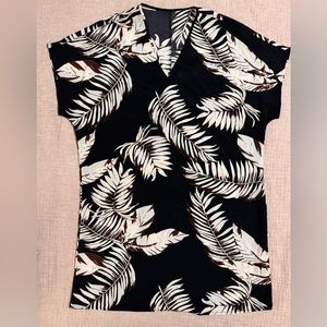 BRAND NEW! SHEIN dress, black w/ nude/cream leaves, work or date night, XXL